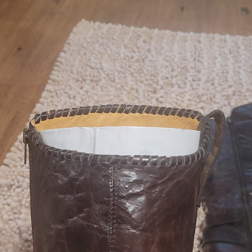 Old Gringo 7 1/2 B Distressed walking heel knee Boots - Picture 12 of 16